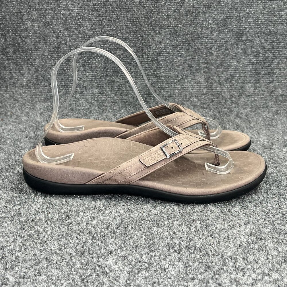 Vionic Patty Thong Sandals Women's Size 8 Tan Summer Beach Comfort Flip Flops